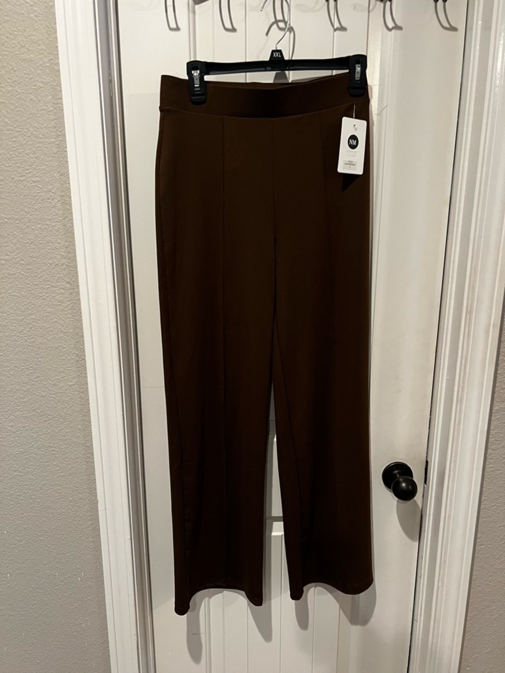 NWT New Mix Wide-Leg High-Rise Pants in Chocolate Brown sz large